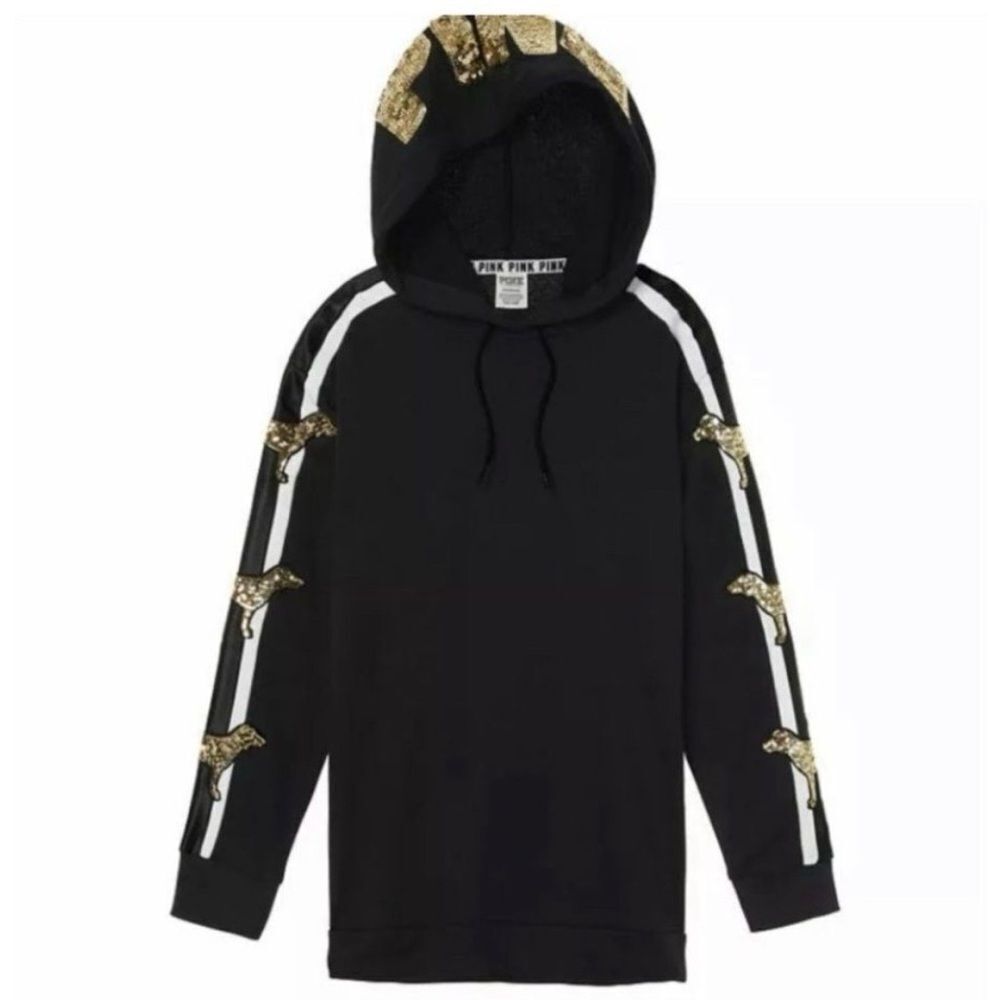 Victoria's Secret Pink Bling Dog Hoodie Large